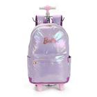 Mochila Rodinhas Barbie Holográfica Roxo Luxcel