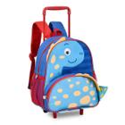 Mochila Rodinhas Dinossauros Bolsa Carrinho Escolar Infantil - Clio