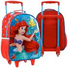 Mochila Rodinhas Pequena Sereia Bolsa Escolar Princesa Ariel