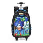 Mochila Rodinhas Sonic The Hedgehog Preto Luxcel