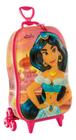 Mochila Rodinhas Tripla Mala Escolar Infantil 3d Alladin Princesa Jasmine Maxtoy