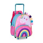 Mochila Rodinhas Unicórnios Bolsa Escolar Carrinho Infantil