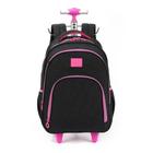 Mochila Rodinhas Up4You Matelassê Preto/Rosa Luxcel