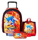 Mochila Sonic Force Rodinhas Jogo Lanch Estojo Kit