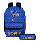 Mochila Sonic Juvenil Infantil De Costas Reforçado + Estojo - JM criancas