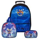 Mochila Sonic The Hedgehog Escolar Juvenil Rodinha Lancheira