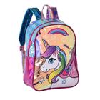 Mochila Unicornio Holográfica Brilhante Escolar Infantil