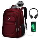 Mochila Universitária Feminina Masculina Anti Furto Vermelho