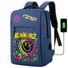 Mochila USB Escolar Estampa Banda Blink-182 Notebooks, Trabalho Escola (Interface USB)