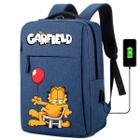 Mochila USB Escolar Estampa Infantil Garfield Notebooks, Trabalho Escola (Interface USB)