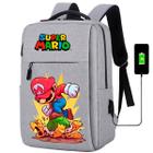 Mochila USB Escolar Estampa Infantil Mario Bros Notebooks, Trabalho Escola (Interface USB) - Use Thuco