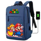 Mochila USB Escolar Estampa Infantil Mario Bros Notebooks, Trabalho Escola (Interface USB)