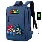 Mochila USB Escolar Estampa Infantil Mario Bros Notebooks, Trabalho Escola (Interface USB)