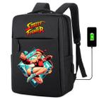 Mochila USB Escolar Estampa Infantil Street Figther Notebooks, Trabalho Escola (Interface USB)