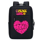 Mochila USB Escolar Estampa Unissex Peace Love Notebooks, Trabalho Escola Interface USB