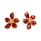 Moda cristal flor brincos broche anel jóias para mulheres moda meninas vintage jóias festa presente