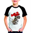 Moda Infantil Camisa Branca Poliéster Moto Irado