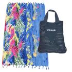 Moda Praia: Bolsa Crochê Diversas Cores + Canga Estampas Sortidas