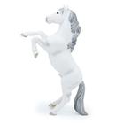 MODEBESO Figuras animais realistas Playset, Estatuetas de Cavalo, Figuras do Cavalo de Pintura à Mão, Brinquedo Educacional, Bolo Toppers Presente de Aniversário de Natal para Crianças Todllers (Postura de Pé Mustang Branco)