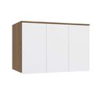 Modulado de Quarto Armário Ponte Aéreo Solteiro N541 Adapt c/ 3 Portas Nogueira/Branco - Kappesberg