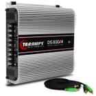 Módulo Amplificador Taramps DS 800X4 800W RMS 4 Canais 2 Ohms RCA Classe D + Cabo RCA 4mm 5m