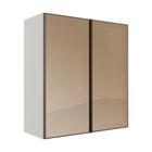 Módulo Armário Aéreo 88x80 2 Portas Vidro Reflecta Cozinha Modulada Robel Fendi/Reflecta