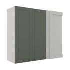 Módulo Armário Aéreo Canto Reto Esquerdo 88x100 100% MDF Cozinha Modulada Provence Robel Fendi/Salvia