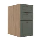 Módulo Balcao 35cm 3 Gavetas 100% MDF Cozinha Modulada Provence Robel Hanover/Salvia