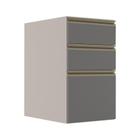 Módulo Balcão 40cm 3 Gavetas 100% MDF Cozinha Modulada Gold Robel Fendi/Cinza