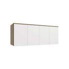 Módulo de Quarto Casal Armário Ponte Aéreo Queen Adapt N543 c/ 4 Portas Nogueira/Branco - Kappesberg