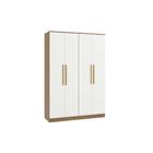 Módulo de Quarto Casal Guarda Roupa Adapt N536 c/ 4 Portas e 2 Gavetas Nogueira/Branco - Kappesberg