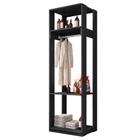 Módulo Guarda Roupa Closet Com Prateleiras Titan Preto Velluto - Móveis Leão