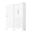 Modulo Ja Georgia Guarda-roupa 3 Portas E 4 Gavetas Branco Fosco