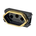 Modulo Tomada 20A - Dicompel Novara Preto Brilhante Gold - D