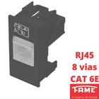 Módulo Tomada Rede RJ45 CAT 6E 8 Vias Habitat Black FAME