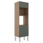 Módulo Torre Micro-Ondas Forno 70cm x 223cm Com Pés 100% MDF Cozinha Modulada Provence Robel Hanover/Salvia - Robel Móveis