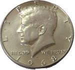 Moeda de Prata Kennedy Half Dollar Flor de Cunho de 1968 D dos Estados Unidos da América
