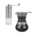 Moedor Café Manivela Manual + Cafeteira Vidro Coador 400Ml