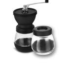 Moedor de café manual com pote de vidro e núcleo em cerâmica - ilovecoffee