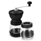 Moedor De Café Manual Em Vidro E Silicone Preto c/Pote Vidro