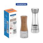 Moedor de Pimenta e Sal Cozinha Temperos Tramontina Inox e Bambu Kit com 2 Peças