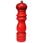 Moedor Manual de Pimenta e Temperos de Madeira 21 Cm Cor Vermelha