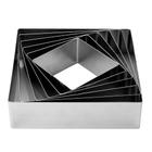 Molde Cortador Hexágonal 185x5 de Aço Inox para Receitas Culinarias de Bolos e Tortas