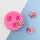 Molde de Silicone 3 Mini Rosas Flores Jardim