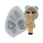 Molde De Silicone 629 - Bonequinha Atwell Com Ursinho - Flexarte