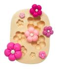 Molde de silicone fuxico, flores resina, confeitaria, biscuit molds planet