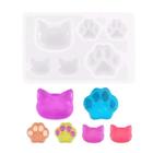 Molde de Silicone GATO Rosto Patinha Chaveiro Pingente Resina Artesanato DIY