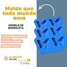 Molde de Silicone para Resina Chaveiro Borboleta 6 Cavidades