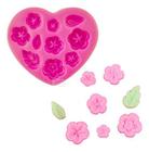 Molde Forma Silicone Biscuit Mini Flores Flor E Folhas