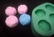 Molde Forma Silicone Sabonete -botão Rosas 4 Cavidades
